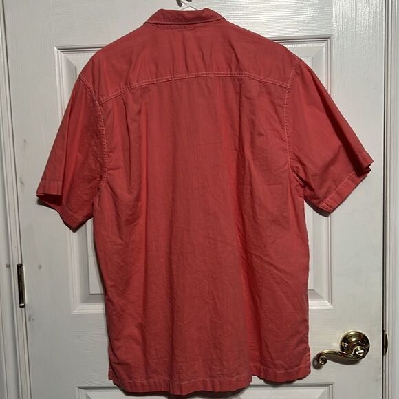 🔥🔥 Tommy Bahama Cotton Salmon Button Down Short Sleeve Beachy Shirt - PERFECT - Picture 7 of 11